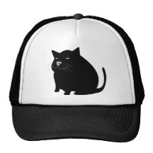 Fat Black Cat Mesh Hat