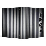 Fat Black & White Stripes & Card Suits Binders