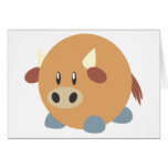 Fat Buffalo with a Round Body Greeting Cards
