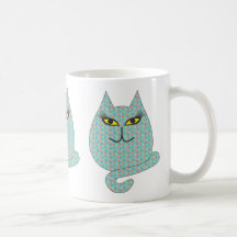 Fat Cat Coffee Mug White