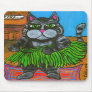 Fat Cat in a Hula Skirt at a Tiki Bar mousepad