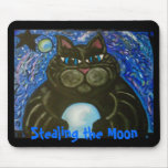 Fat Cat Stealing the Moon Mouse Mats