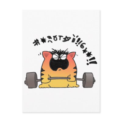 Fat Cat Weight Lift by Toonboy