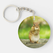 Fat Chipmunk with Treat Acrylic Key Chain