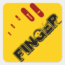 fat finger square stickers