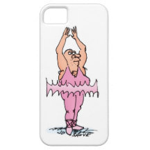 Fat Guy in Pink Tutu Ballet Cartoon iPhone 5 Case