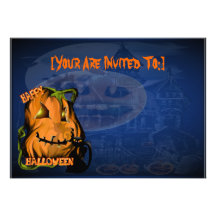 Fat Pumpkin and Black Kitty ,invitation_5x7_hor...
