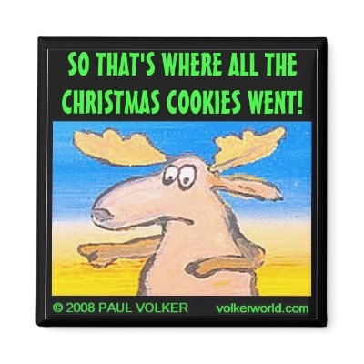 FAT REINDEER $3.00 MAGNET by volkerworld