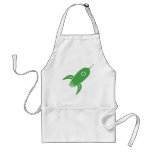 Fat Retro Rocket Ship Green Aprons