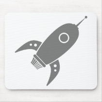 Fat Retro Rocket Ship Grey Grey