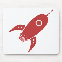 Fat Retro Rocket Ship Red