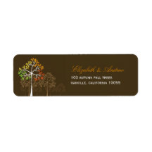 fatfatin Autumn Fall Trees Brown Address Labels