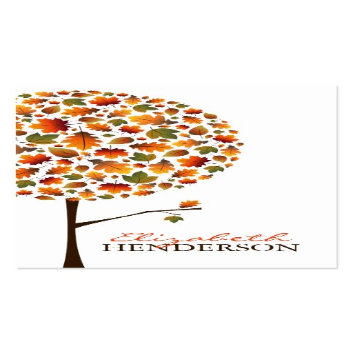 fatfatin Autumn Leaves Pop Tree Business Card