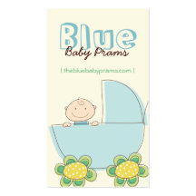 fatfatin Baby Boy Blue Pram Profile Card Business Card