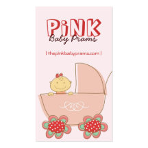 fatfatin Baby Girl Pink Pram Custom Profile Card Business Cards