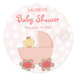 fatfatin Baby Girl & Pram Baby Shower Stickers