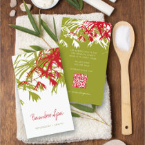 fatfatin Bamboo Leaves Zen Red Green Profile Card