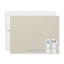 fatfatin Beach Aqua Flip Flops Thank You Card