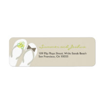 fatfatin Beach Green Flip Flops Address Label