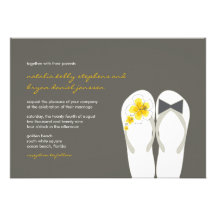 fatfatin Beach Hibiscus Flip Flops Wedding Invitat Custom Invites