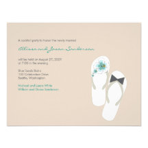 fatfatin Beach Hibiscus Flip Flops Wedding Party I Invitation