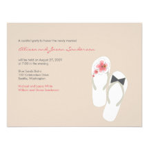 fatfatin Beach Hibiscus Flip Flops Wedding Party Personalized Invites