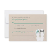 fatfatin Beach Hibiscus Flip Flops Wedding RSVP Ca