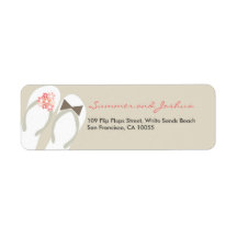 fatfatin Beach Pink Flip Flops Address Label