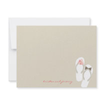 fatfatin Beach Pink Flip Flops Thank You Card