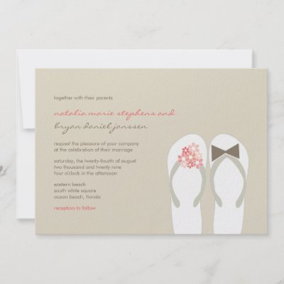 fatfatin Beach Pink Flip Flops Wedding Invitation by fatfatin box