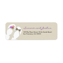 fatfatin Beach Purple Flip Flops Address Label
