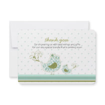 fatfatin Blue Swirly Mom & Baby Bird Thank You