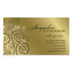 fatfatin Boho Green Spirals Golden Businesscard business cards
