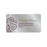 fatfatin Boho Purple Spirals Address Labels labels
