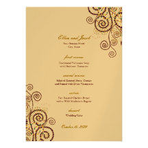 fatfatin Boho Purple Spirals Wedding Menu Invitation