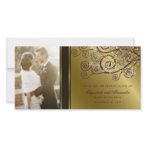 fatfatin Boho Purple Spirals Wedding Thank You Personalized Photo Card
