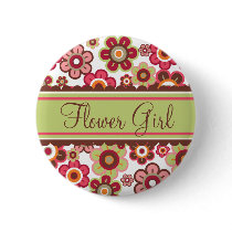 fatfatin Candy Daisies Flower Girl Wedding Button