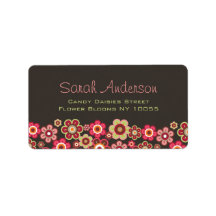 fatfatin Candy Daisies Pattern Address Labels
