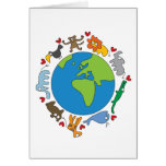 fatfatin Cartoon Animals Of The World Card