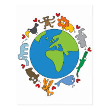 fatfatin Cartoon Animals Of The World Postcard