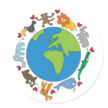 fatfatin Cartoon Animals Of The World Sticker