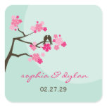 fatfatin Cherry Blossoms Love Birds Wedding Sticke Stickers