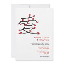 fatfatin Chinese Ai Love Cherry Blossom Wedding Personalized Announcement