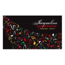 fatfatin Colourful Music Notes Artist Businesscard Business Card