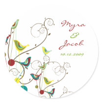 fatfatin Colourful Summer Bird and Swirls Sticker
