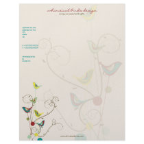 fatfatin Colourful Summer Bird & Swirls Letterhead