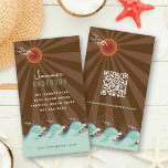 fatfatin Cool Waves And Brown Sun Profile Card Business Card Template