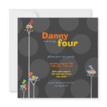 fatfatin Dot Trees + Cute Birds Birthday Invite