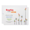 fatfatin Dot Trees + Cute Birds Birthday Invite invitations