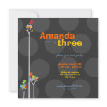 fatfatin Dot Trees + Cute Birds Birthday Invite